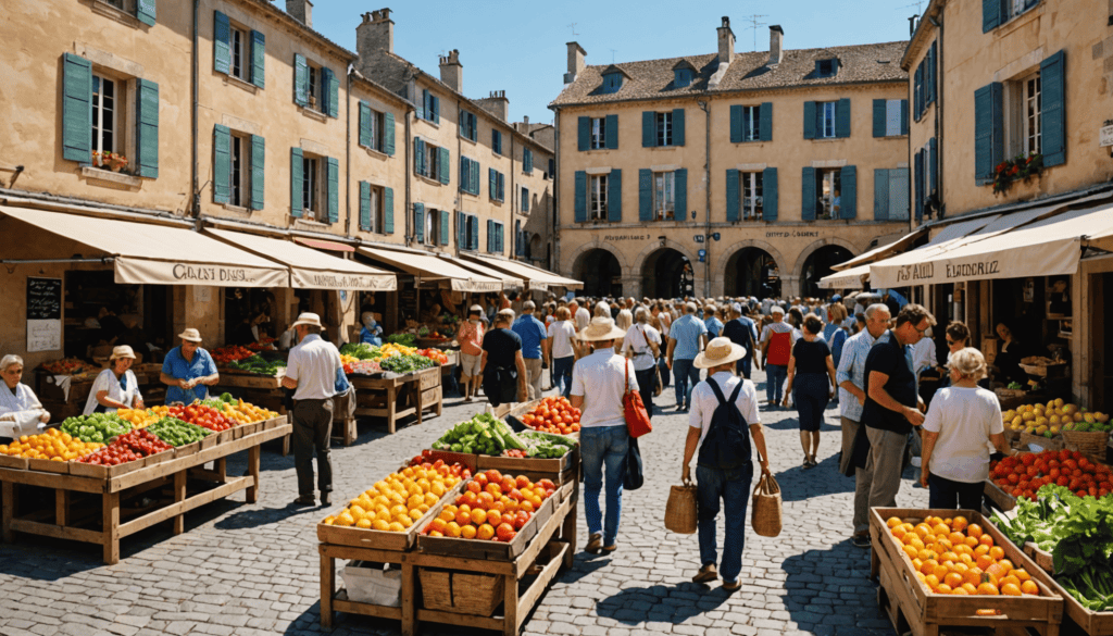 découvrez l'ambiance et l'emplacement du marché de mauguio, un lieu incontournable pour les produits locaux et les rencontres conviviales.